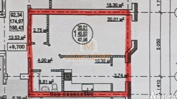 1-комн квартира улица Герцена, 52А,  д. 52А