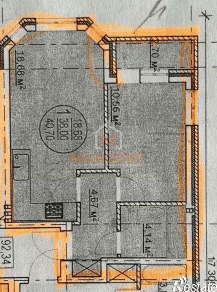 1-комн квартира улица Герцена, 52Д,  д. 52Д