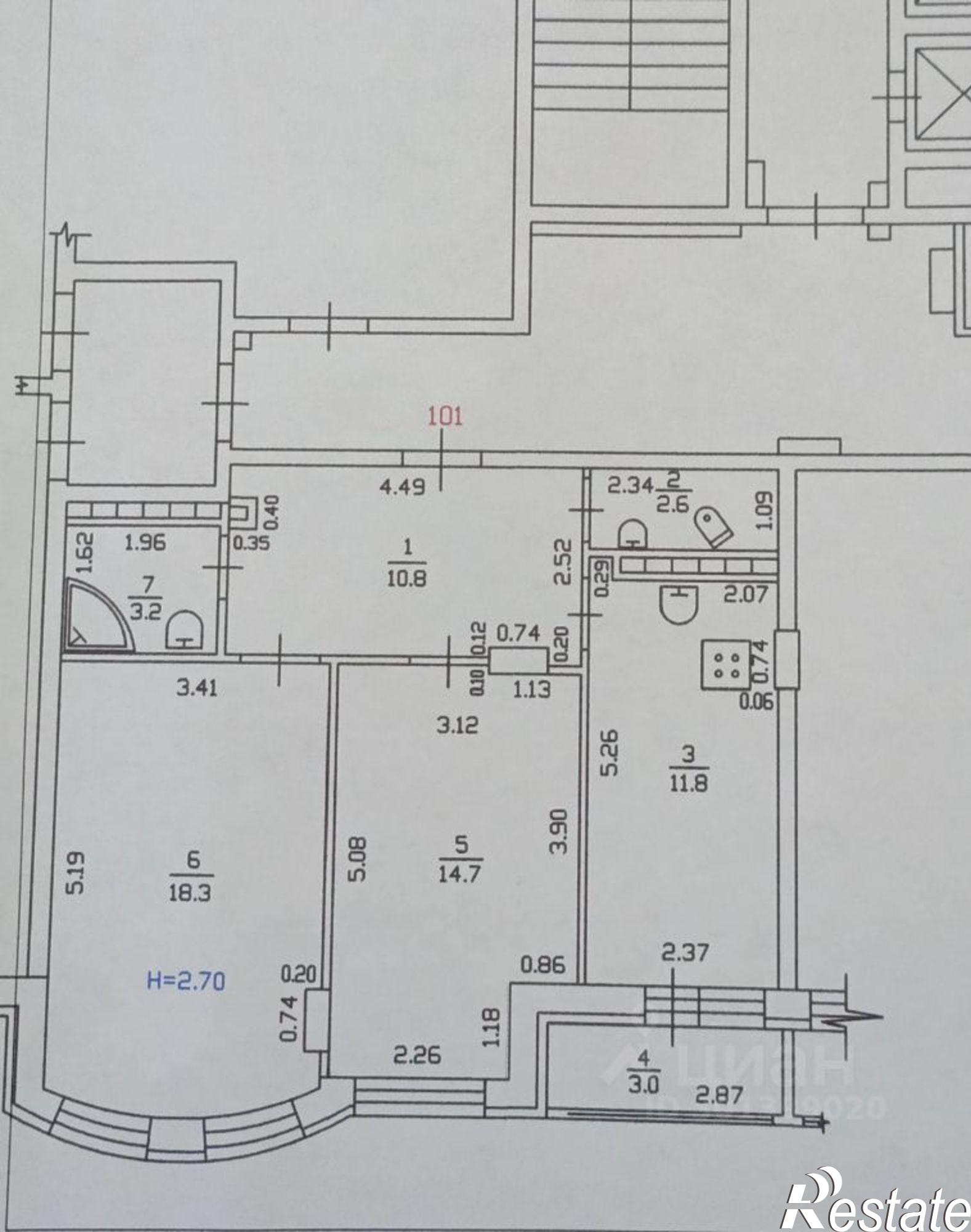 Купить квартиру за 8 240 000 рублей на ул Бабушкина, 36