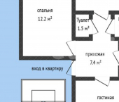 2-комн, 53кв м, этаж 3/5 Пролетарский пер, 24А